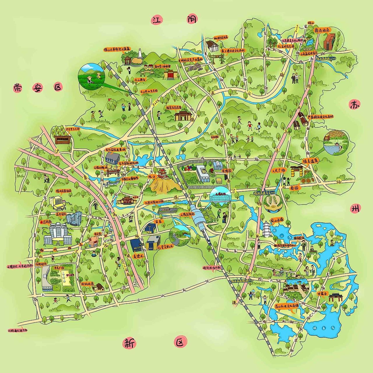 卡通手绘地图两幅（图ZMTU2Nzc0NDg=） - 商业插画 - 站酷设计师PeteZheng原创素材 - 站酷ZCOOL