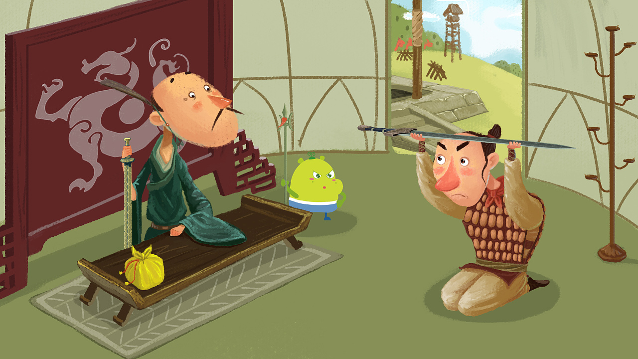 为上海华图图豆文化传播有限公司画的孙子兵法插画