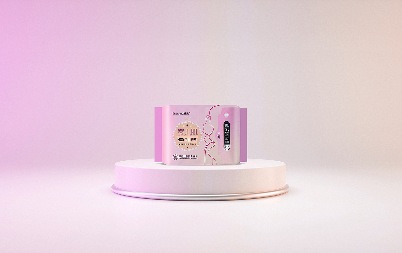 姗妮婴儿肌系列卫生巾包装设计（图ZMjkyOTMzMjUy） - 包装 - 站酷设计师微斯敏原创素材 - 站酷ZCOOL