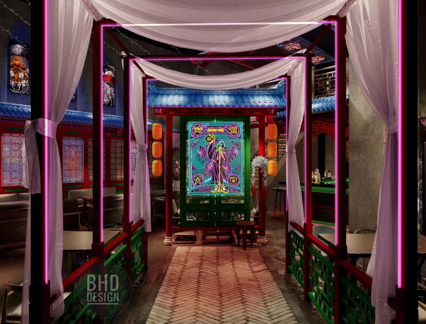 呼和浩特 国潮酒吧 /bhd出品|空间|家装设计|笔盒室内设计 - 原创作品