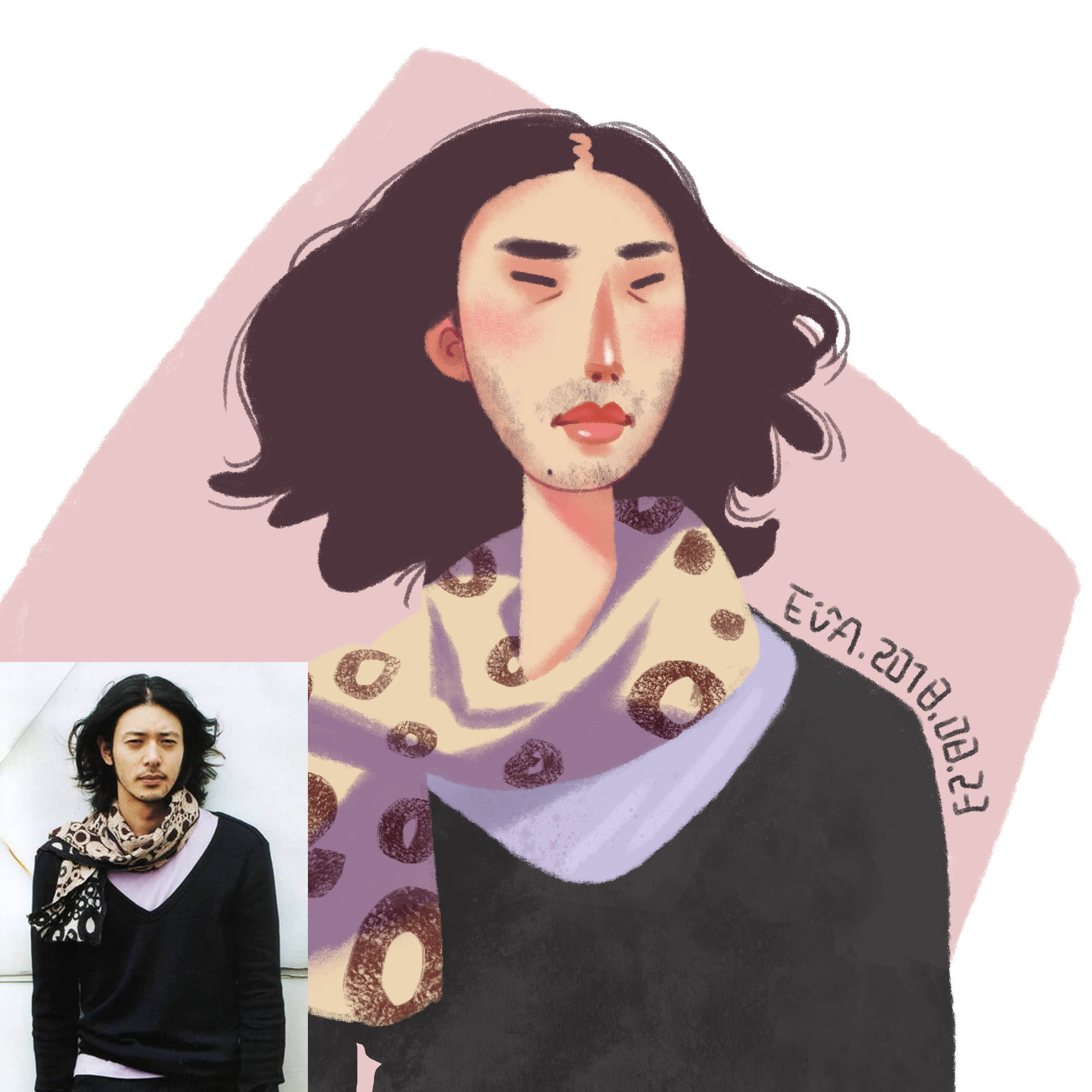 照片转欧美风卡通人物练习|插画|创作习作|evaliu0726 - 原创作品