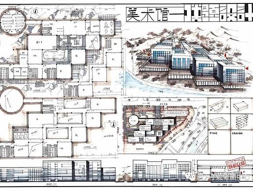 四方手绘建筑快题学员作品