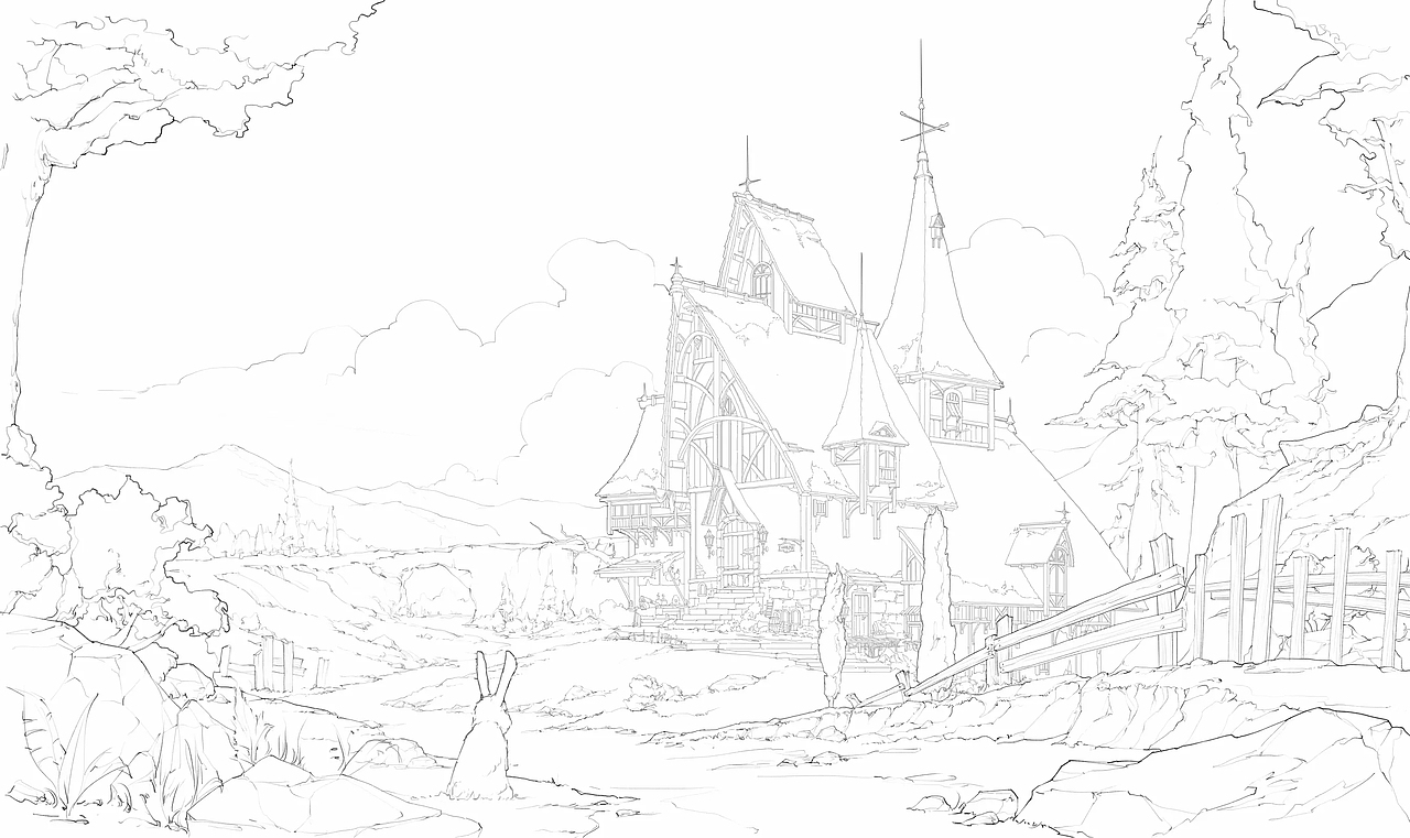 气氛图练习-中世纪民居（图ZMjQ1OTExOTcy） - 商业插画 - 站酷设计师Chen千辰原创素材 - 站酷ZCOOL