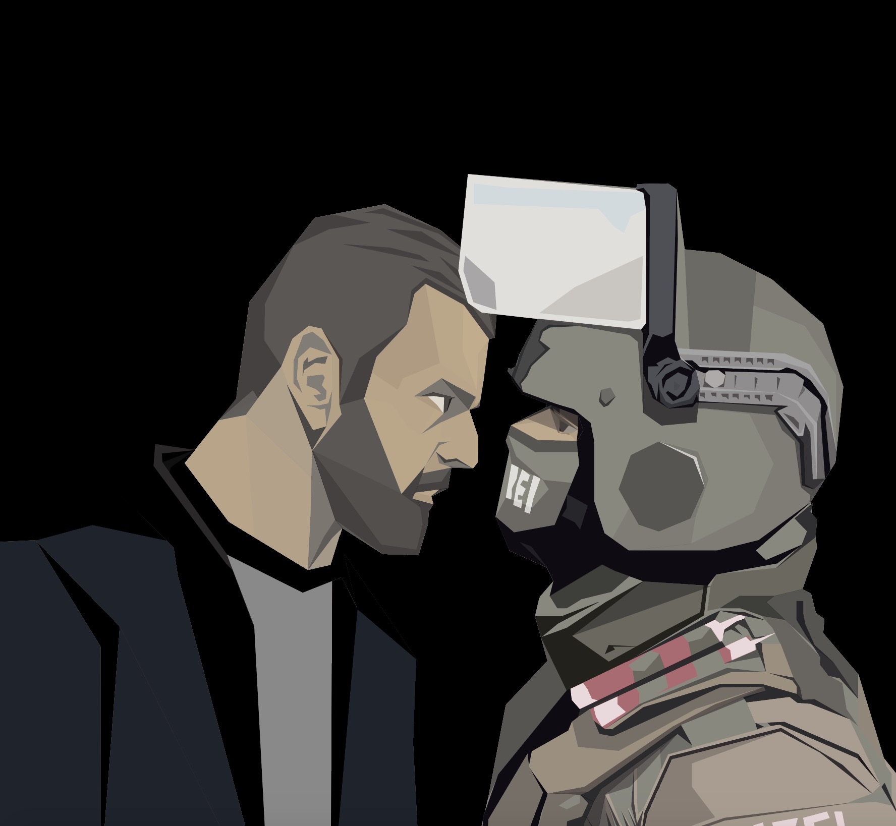 ai 随手小插画 对峙