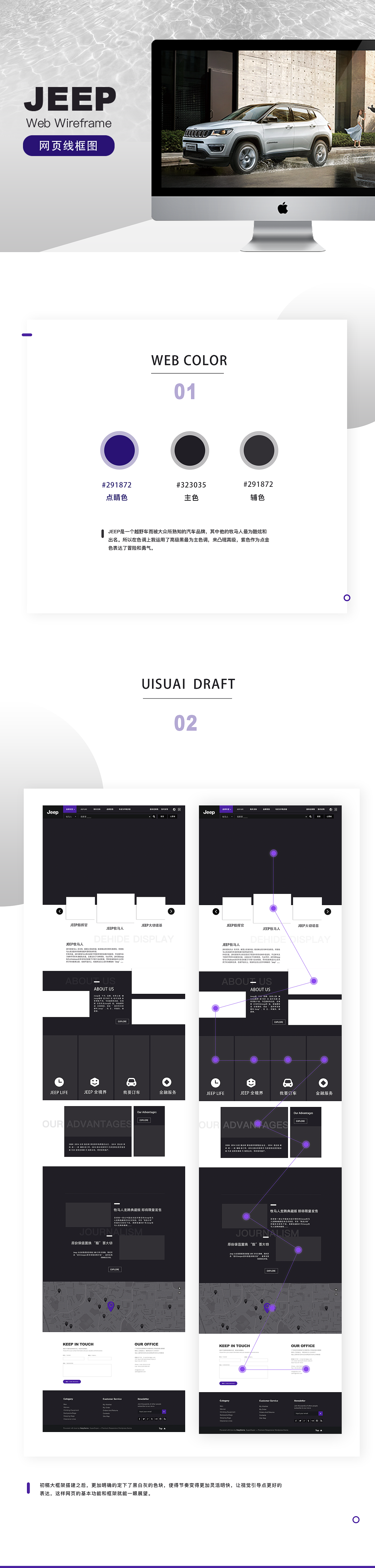 JEEP 网页 —— 黑白线稿（图ZMTU0OTM3ODY4） - 企业官网 - 站酷设计师小平头oO原创素材 - 站酷ZCOOL