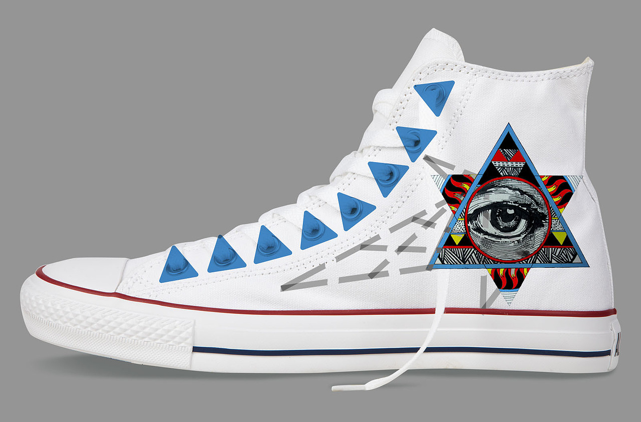 手绘匡威鞋设计——眼眸