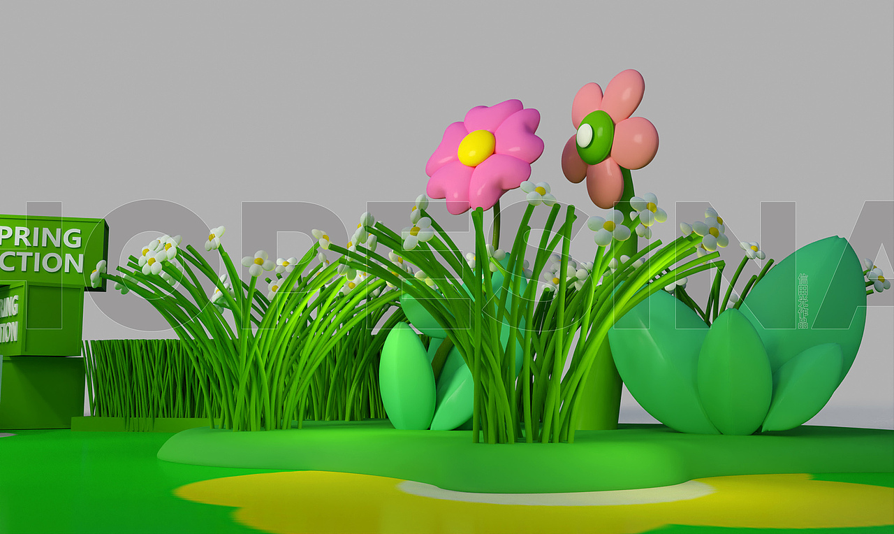 天街商场春季美陈气模设计效果图（图ZMzY0ODMxNTYw） - 其他三维 - 站酷设计师信田光原创素材 - 站酷ZCOOL