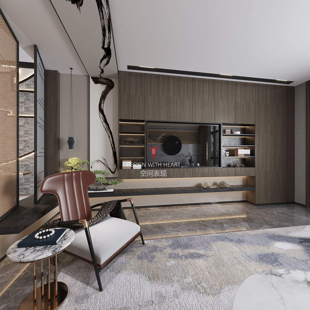 V8空间表现 | 新中式公寓设计