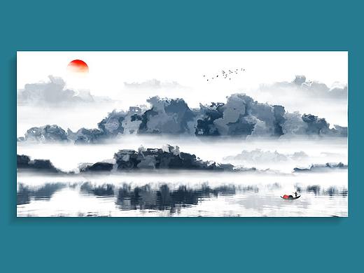 新中式水墨山水装饰画