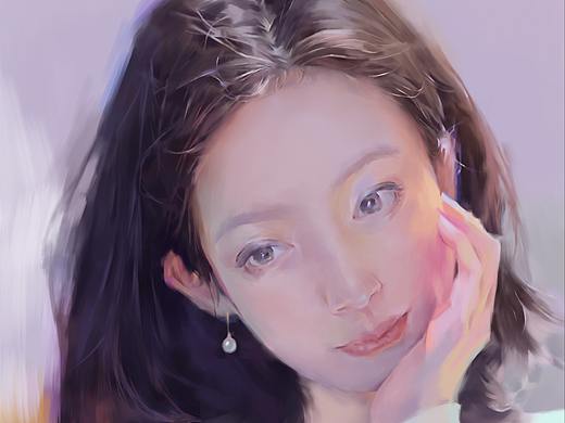 戴珍珠耳环的少妇（个人主页-ZNTI1NzA3NTY=） - 艺术插画 - 站酷设计师描摹时光原创素材 - 站酷ZCOOL