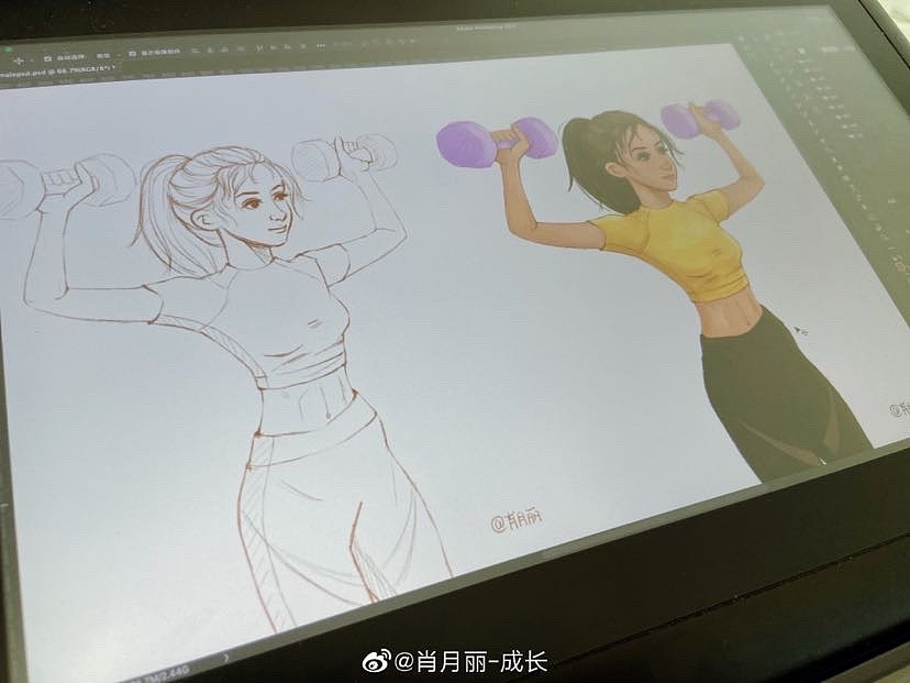 哑铃女孩（图ZMjY4NDcyNDQ0） - 创作习作 - 站酷设计师大树晚风原创素材 - 站酷ZCOOL