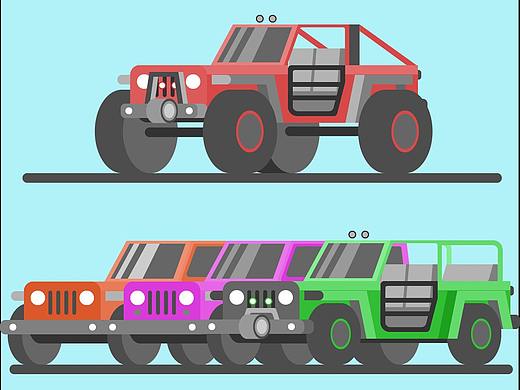 jeep牧马人越野车UI插画