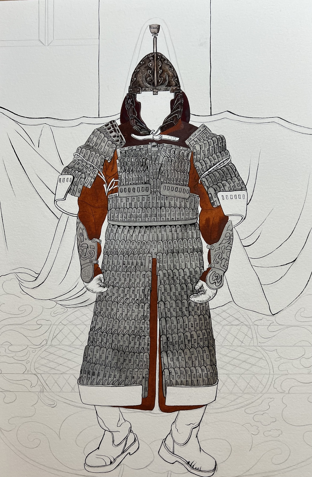 水彩|蒙古帝国大札甲|插画|艺术插画|野森yesen - 原创作品 - 站酷