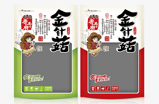 包装小插图，采金针菇的小姑娘（图ZMzgxODk3MDg=） - 商业插画 - 站酷设计师皮皮girl原创素材 - 站酷ZCOOL