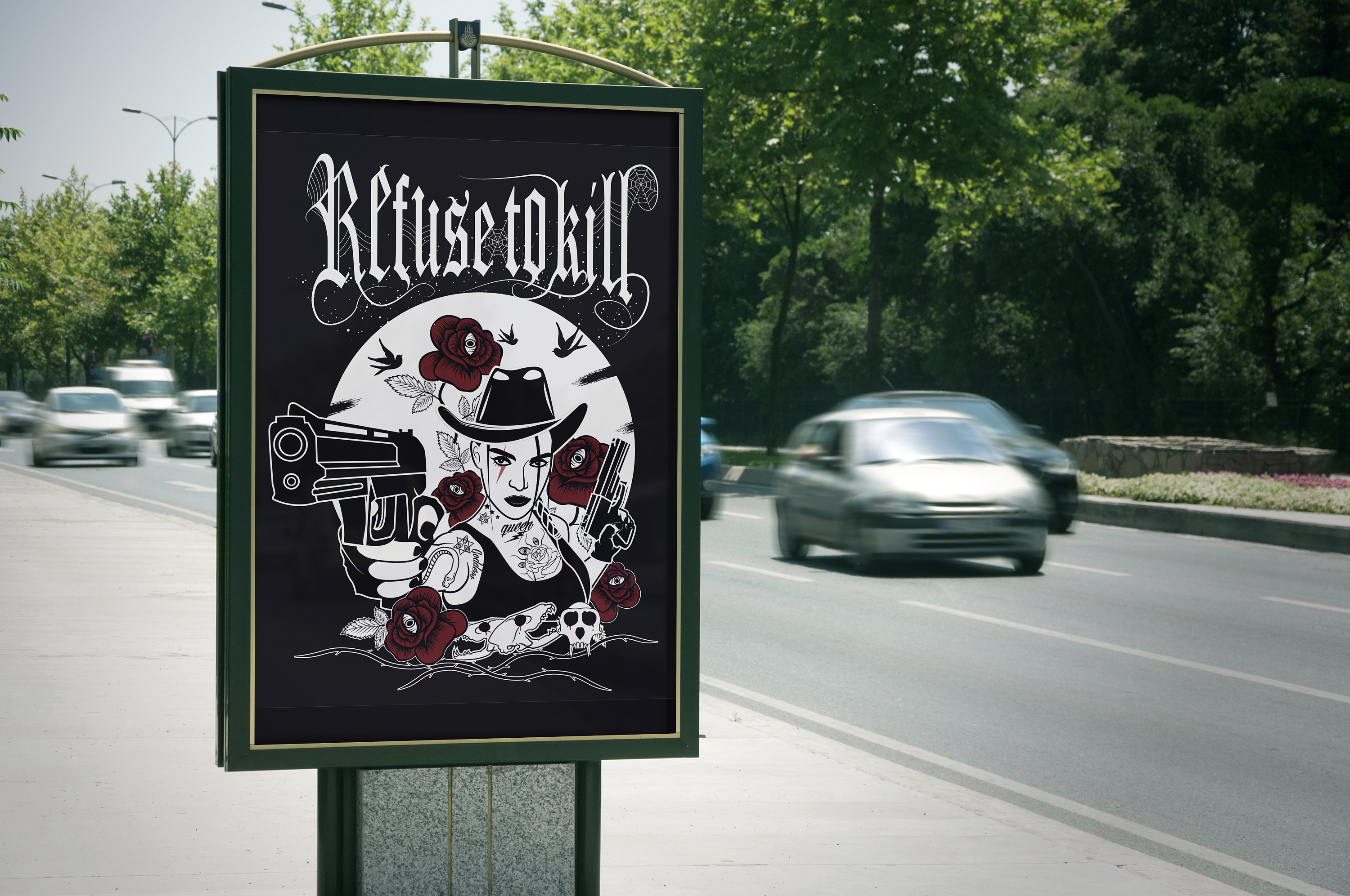 西海岸风格潮流插画