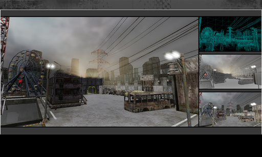 游戏废旧的工厂场景