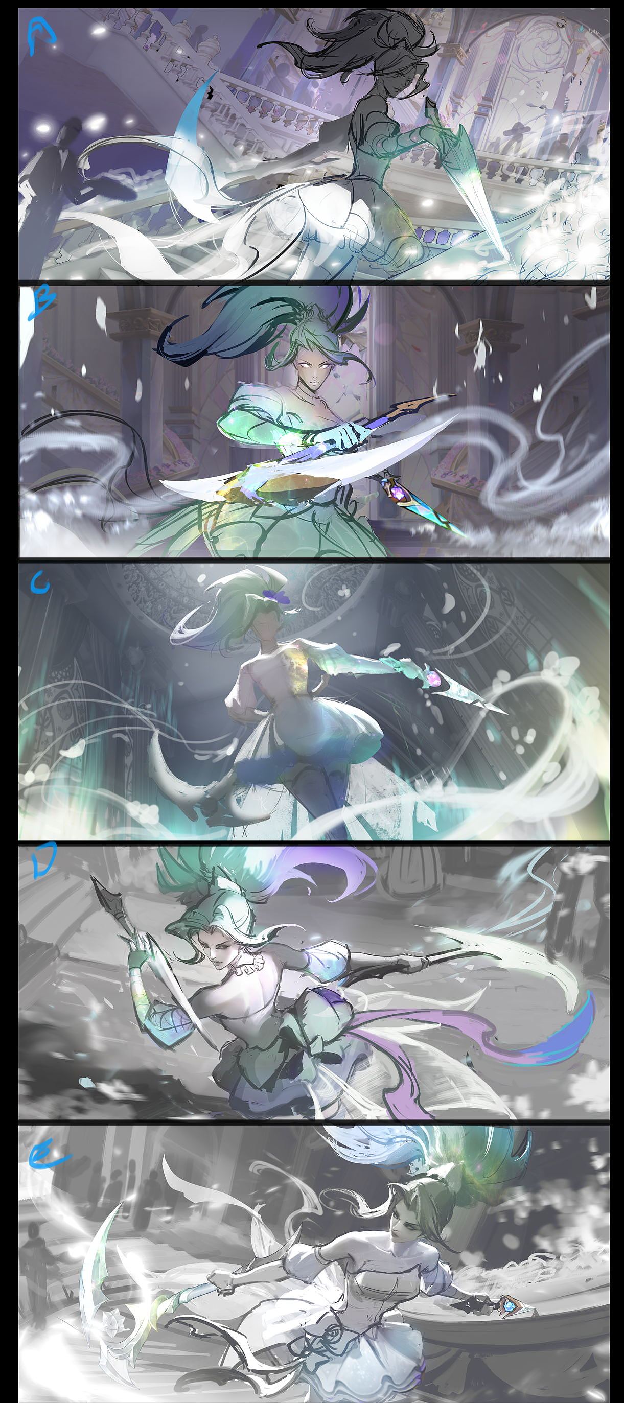 为《League of Legends: Wild Rift》绘制的皮肤（图ZMzQ1MzkzNTQ0） - 游戏原画 - 站酷设计师齐齐喜欢看美漫原创素材 - 站酷ZCOOL