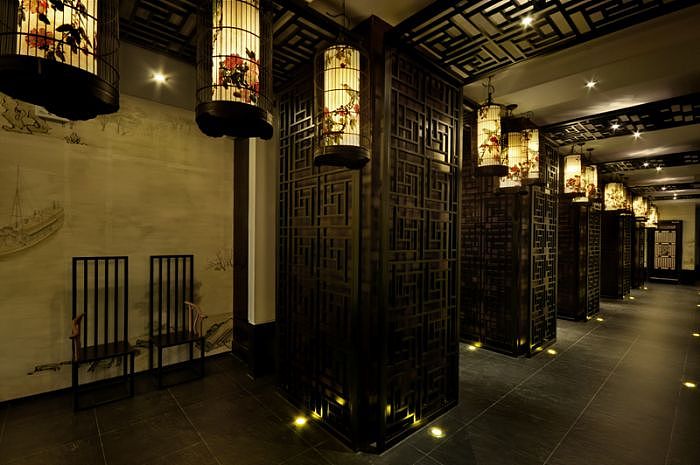 中式古典茶馆装修设计效果图-南昌店面装修公司