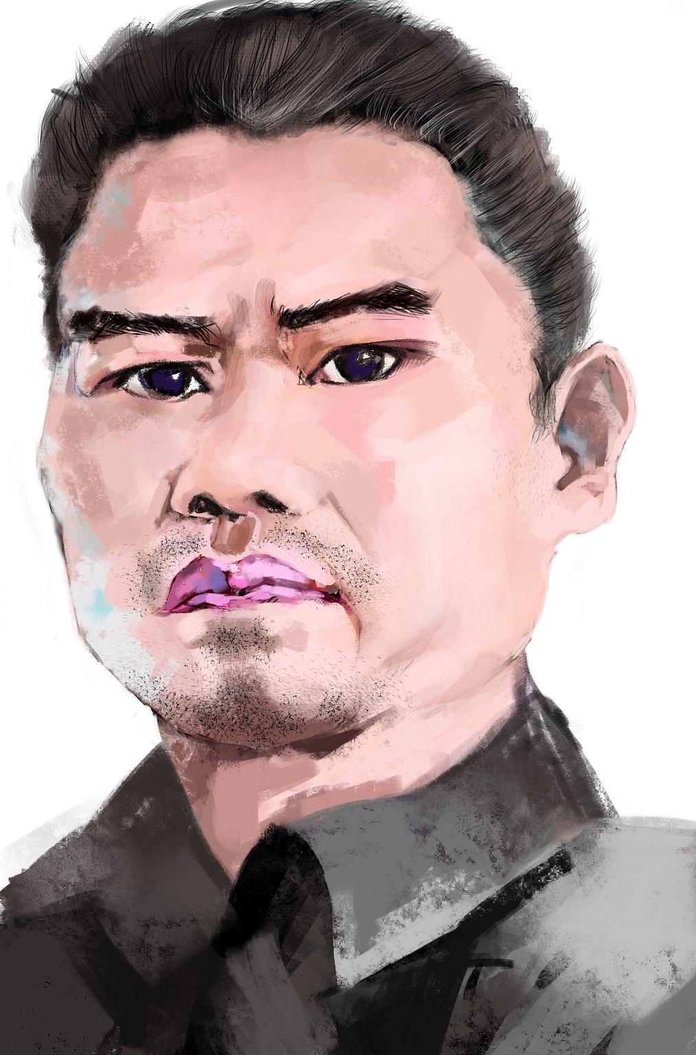 自画像厚叠画法-作画过程(效义凡子)