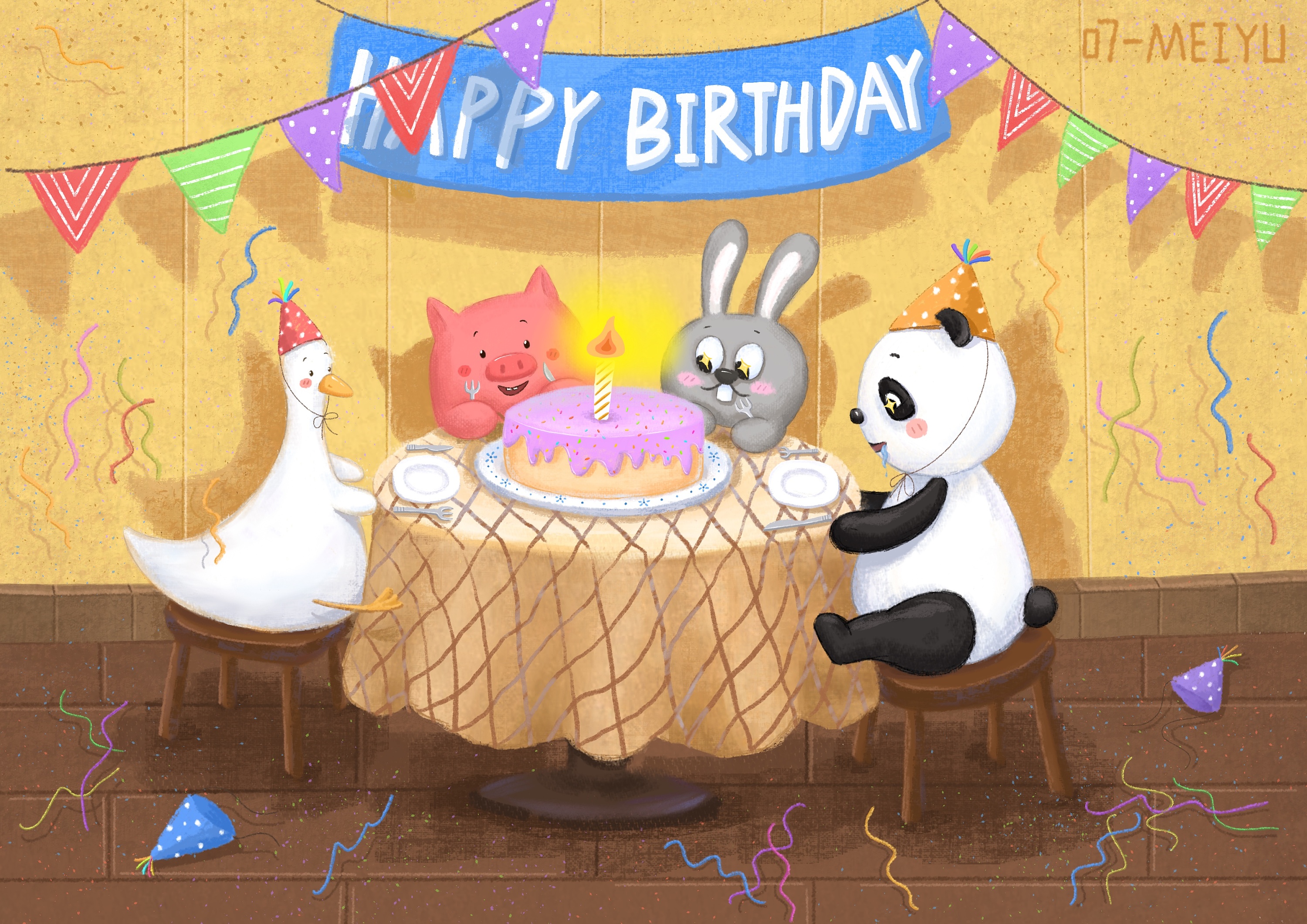 小动物们的生日派对|插画|儿童插画|Suki__酱 - 原创作品 - 站酷 (ZCOOL)