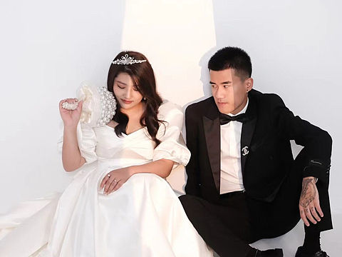 婚纱照 室内主白纱