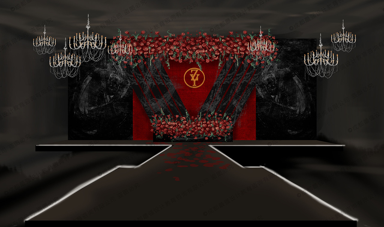 《黑森林》（图ZMTEyMjEzMjEy） - 舞台美术 - 站酷设计师最强婚礼手绘原创素材 - 站酷ZCOOL