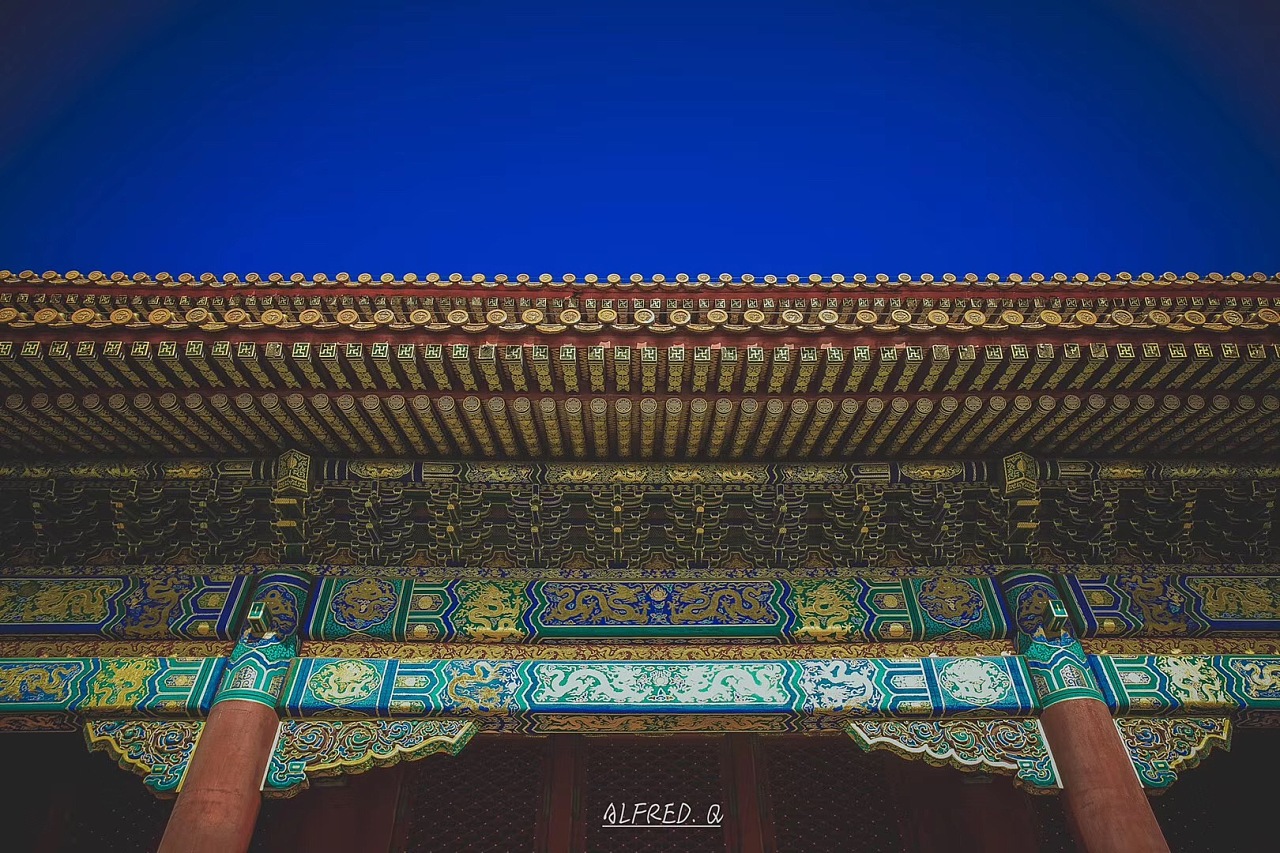 故宫的红白蓝