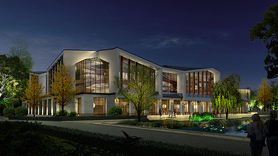 文创景观建筑亮化效果图设计二