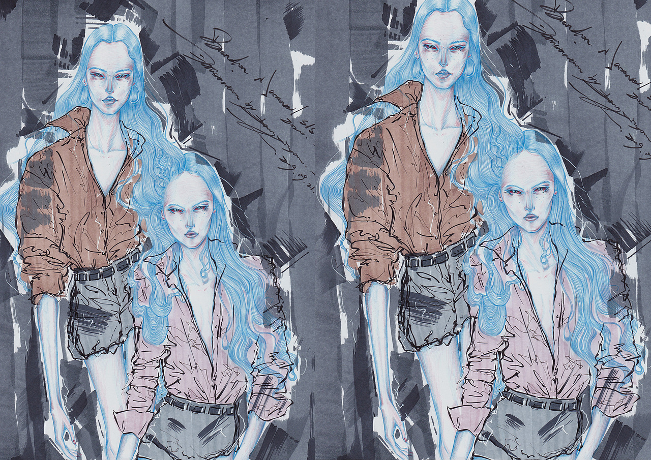 服装手绘（图ZMTg5NDE5MDg0） - 其他服装 - 站酷设计师张愁阳原创素材 - 站酷ZCOOL