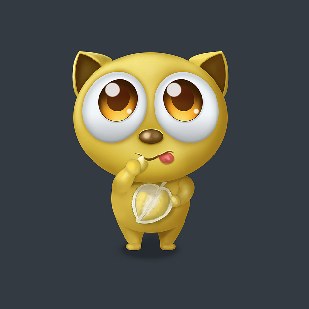 吃榴莲的小黄猫