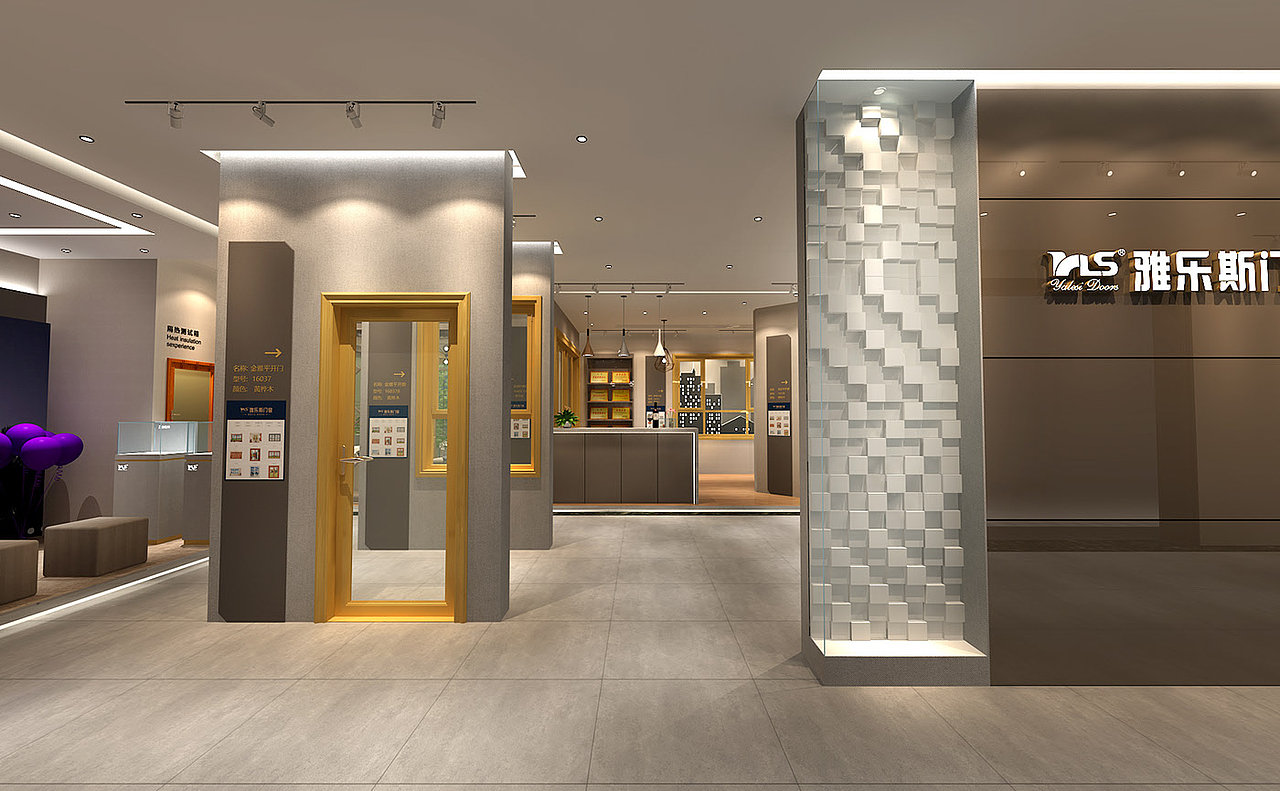 雅乐斯门窗旗舰店 店铺门店门头广告牌3D效果图设计（图ZMTgyODc0MTEy） - 建筑/空间 - 站酷设计师刘泽儒原创素材 - 站酷ZCOOL