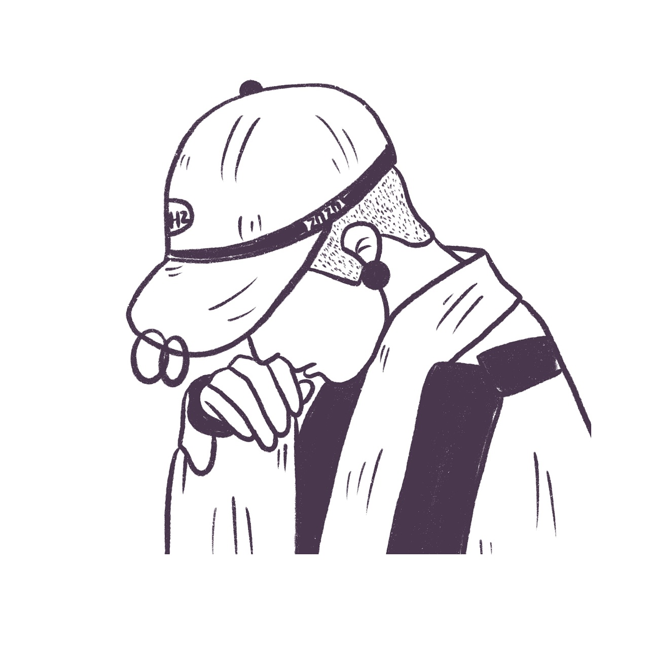 花栀子插画:头像男简单黑白有深度神秘