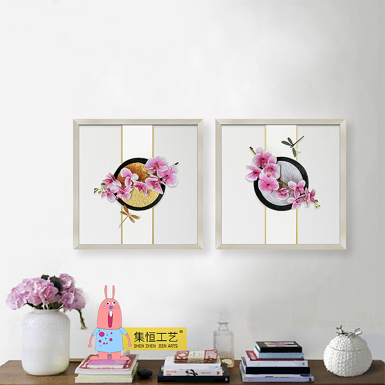 实物画；装饰画、效果图、国画、大堂挂画、饰品、摆件、软装配画、室内设计、整体软装、圆框（图ZNjg2ODYxMDQ=） - 实验艺术 - 站酷设计师集恒工艺实物画原创素材 - 站酷ZCOOL