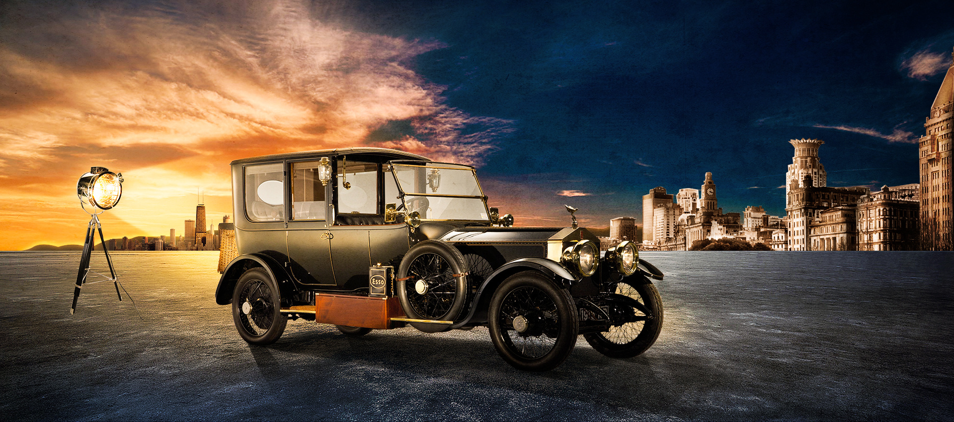 海报合成-老爷车