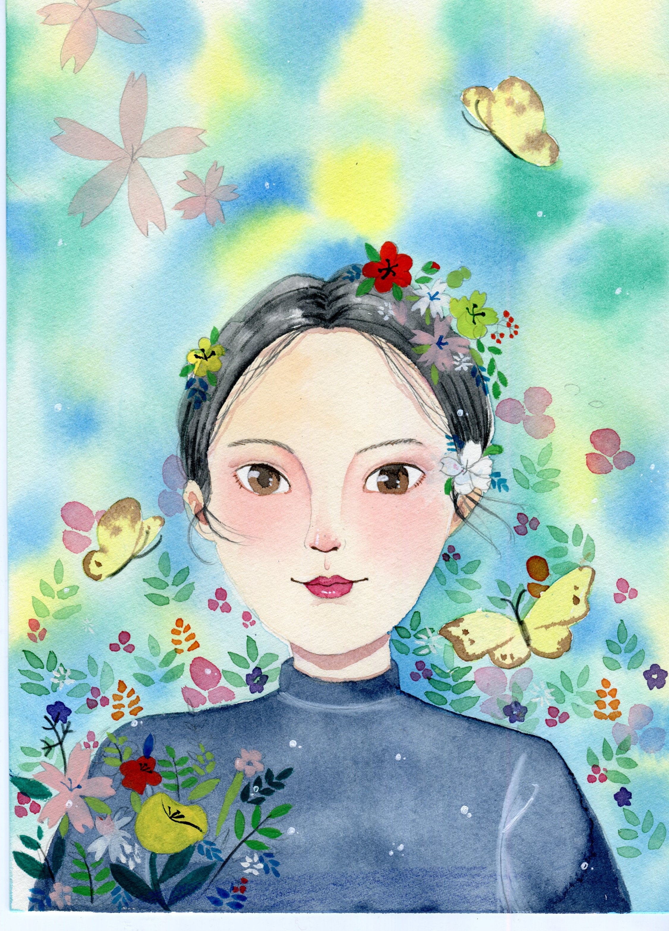 少女与花儿|纯艺术|绘画|z96316028 - 原创作品 - 站酷 (zcool)