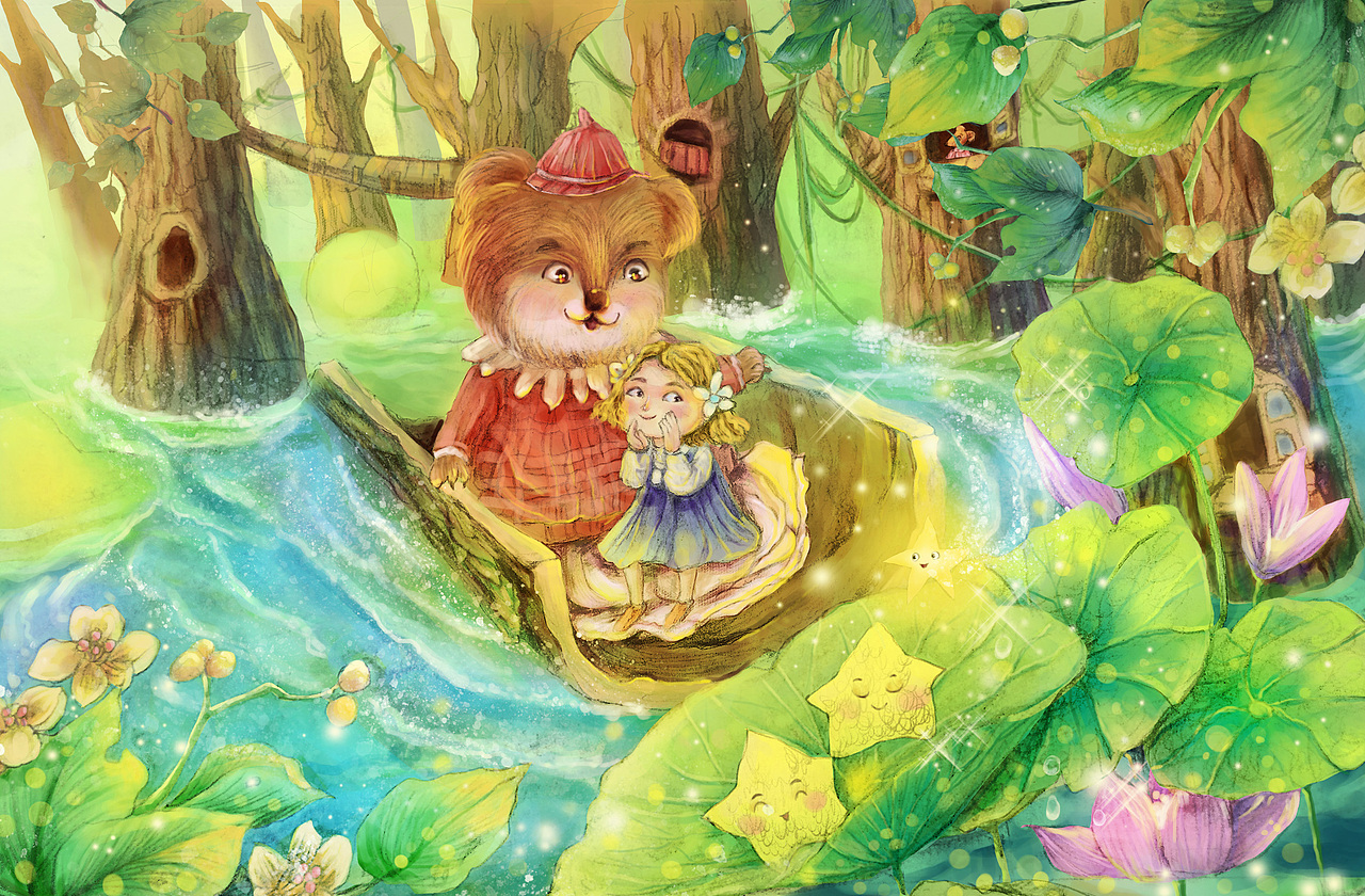 插画手绘插画绘本插画童话故事里的猫关寒精灵12夜殇_1314秋天的童
