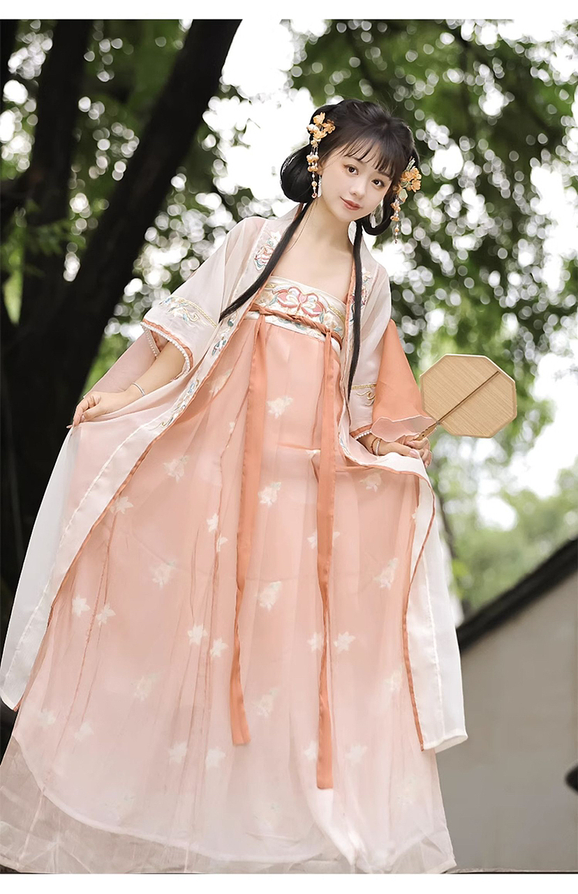 汉服设计|清新橘色齐胸汉元素「夏日百合」