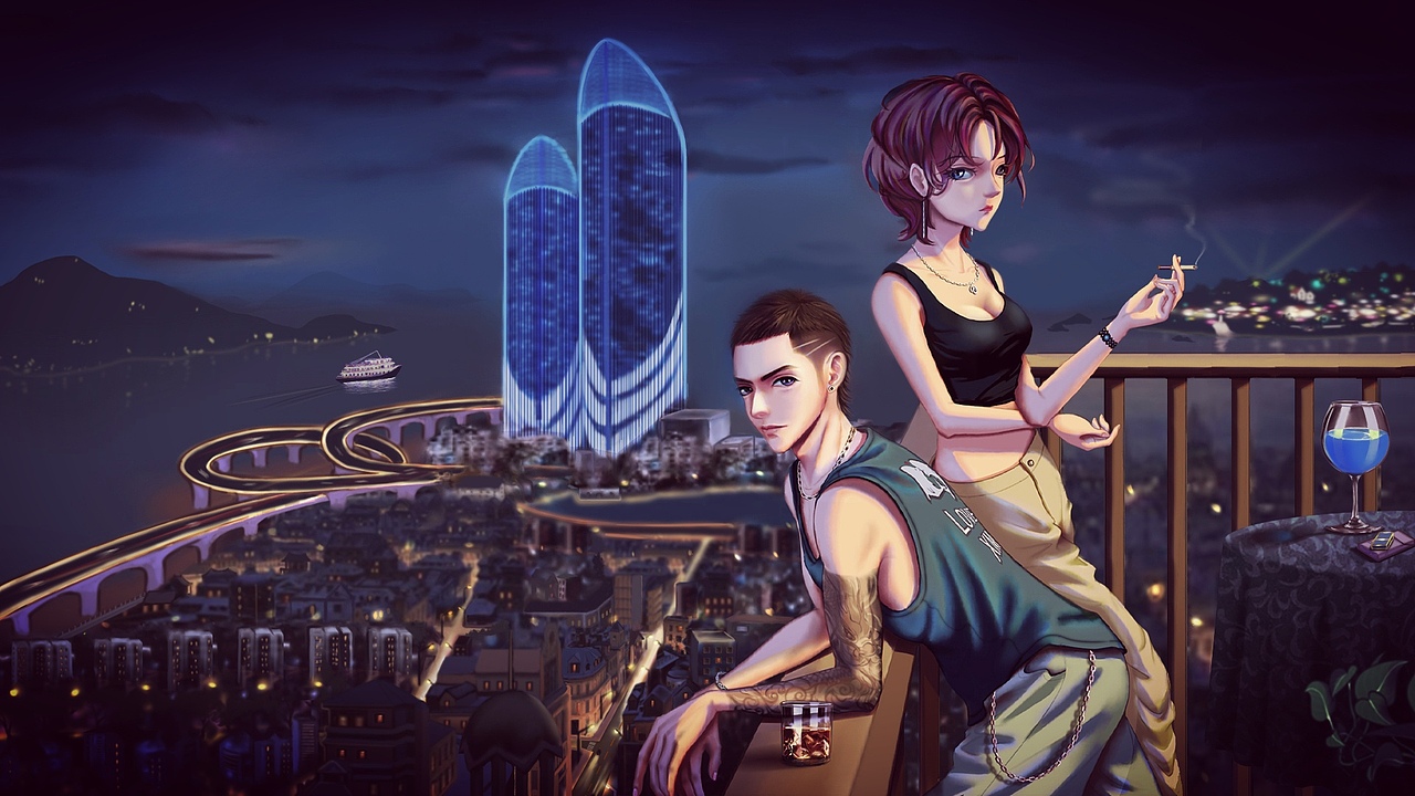 印象.夜.廈門（图ZMzE0MzQzMjI4） - 商业插画 - 站酷设计师元之弓衣原创素材 - 站酷ZCOOL