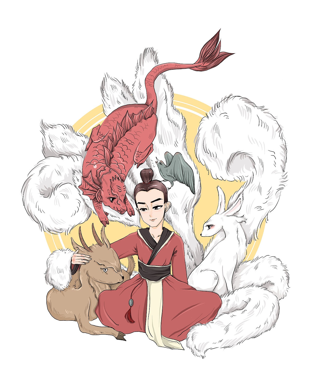 山海经神兽插画（图ZMTc0MDY1OTk2） - 商业插画 - 站酷设计师蓉蓉妮原创素材 - 站酷ZCOOL