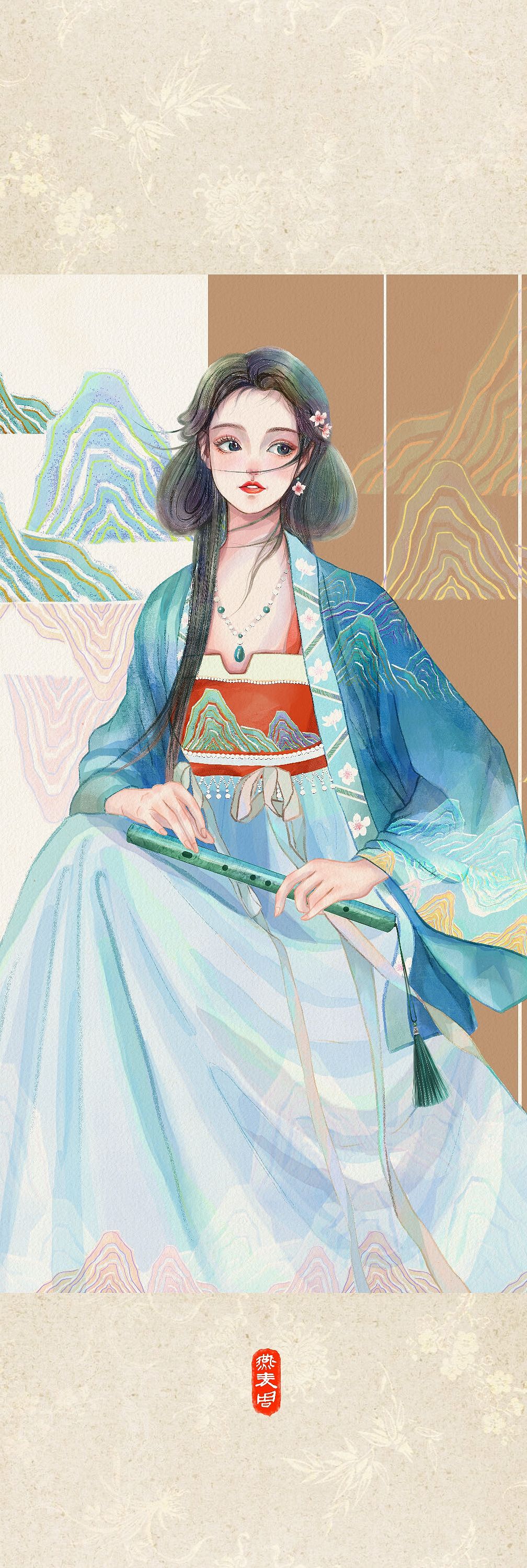 古风美人图鉴（图ZMzQ4MDQxNTky） - 商业插画 - 站酷设计师燕麦周原创素材 - 站酷ZCOOL