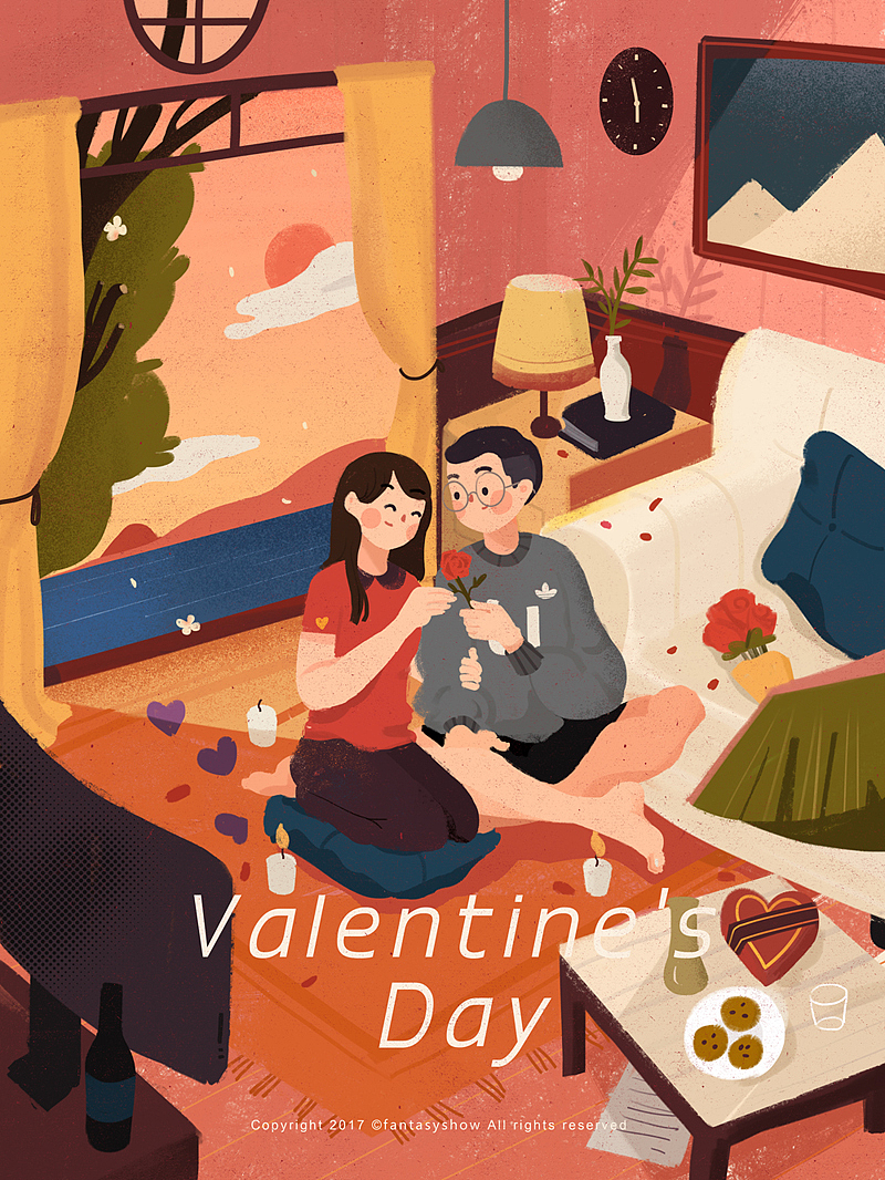 Valentine's Day（图ZNzA0NzIwNDA=） - 商业插画 - 站酷设计师饭太稀Fan原创素材 - 站酷ZCOOL