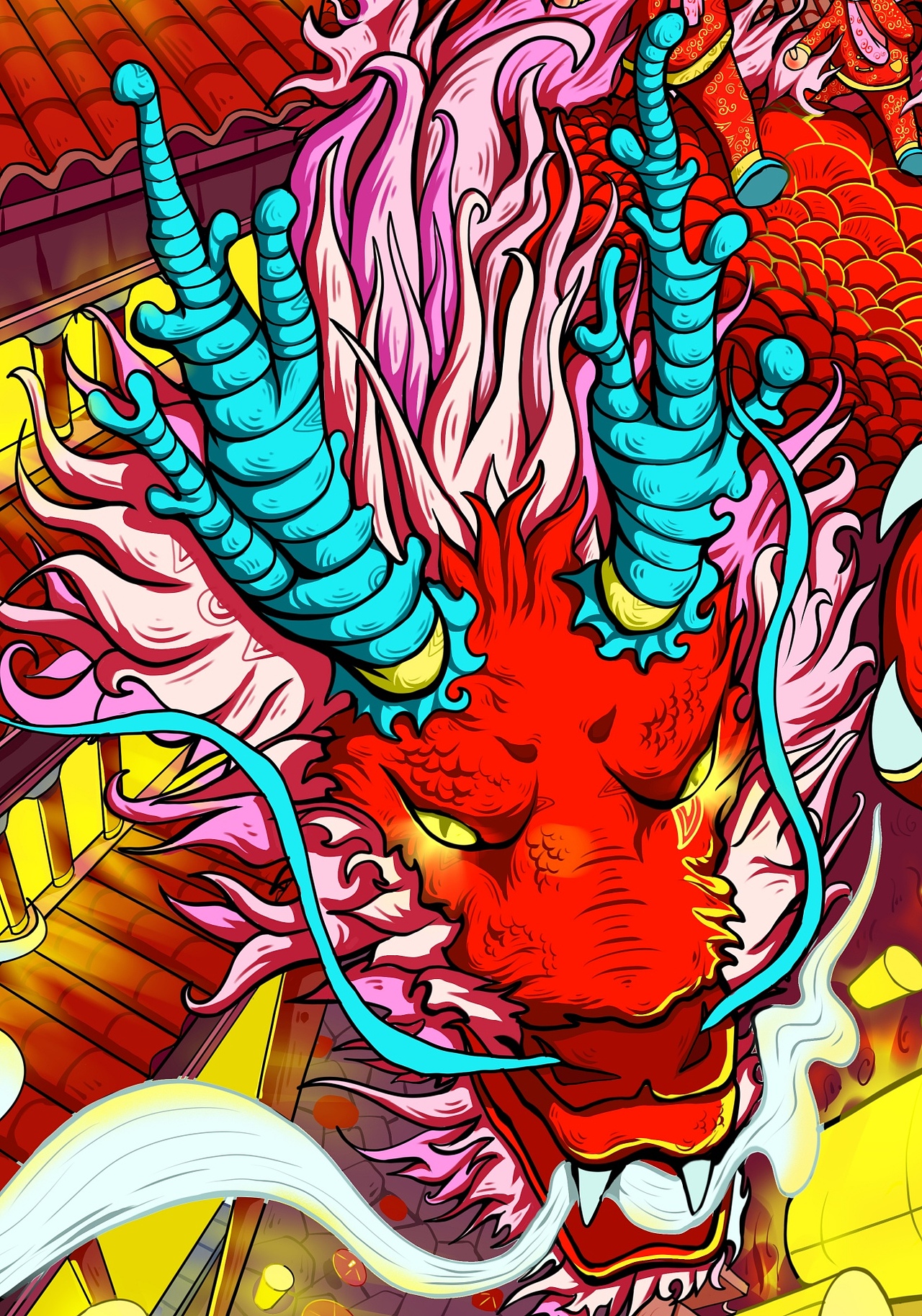 龙年插画设计（图ZMjkwMzc3MjEy） - 商业插画 - 站酷设计师208工作室原创素材 - 站酷ZCOOL