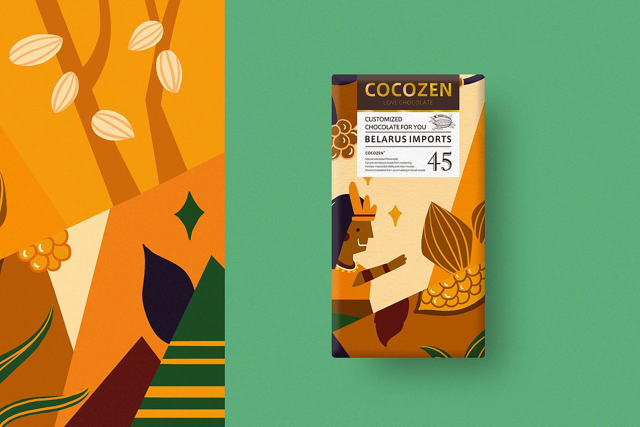 cocozen巧克力插画包装设计（图ZMTk5NzI4MTY4） - 包装 - 站酷设计师巫七也也原创素材 - 站酷ZCOOL