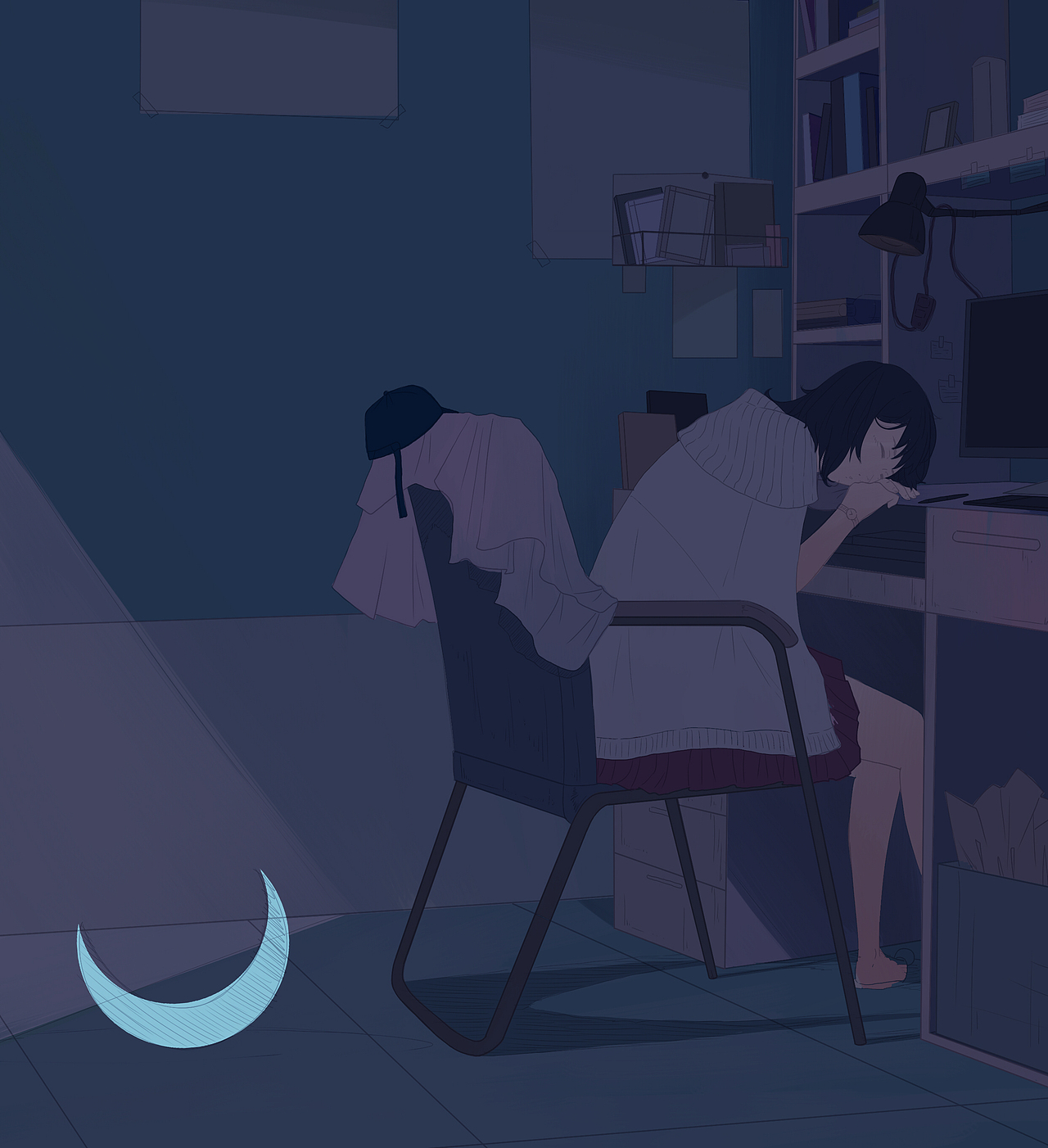 晚安 帮我关下月亮（图ZMTU1MjI1MTM2） - 创作习作 - 站酷设计师MORNCOLOUR原创素材 - 站酷ZCOOL