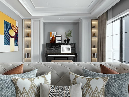 北碚保利茵梦湖联排别墅装修|现代轻奢美式风格设计图