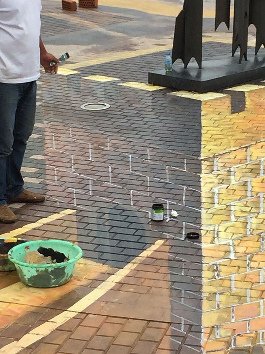 南京馬良地面立體畫作品【智慧大道鑄造鋼鐵長城】（圖ZMTgyODEzMTgw） - 新銳潮流插畫 - 站酷設(shè)計師馬良藝術(shù)原創(chuàng)素材 - 站酷ZCOOL