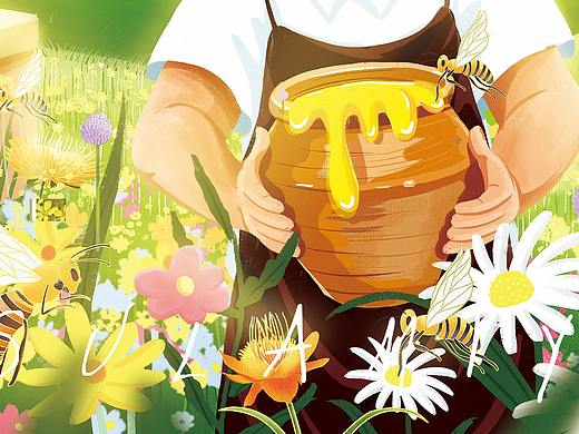 蜜蜂包装插画