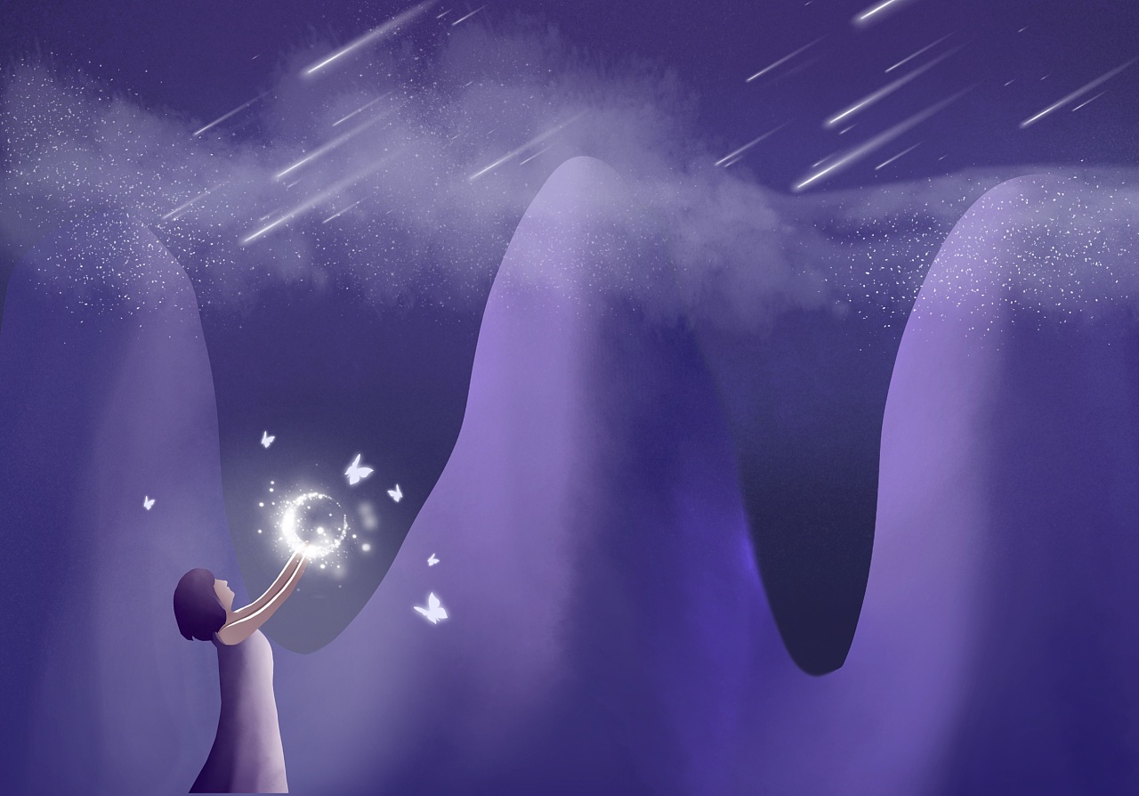 治愈系夜晚插画