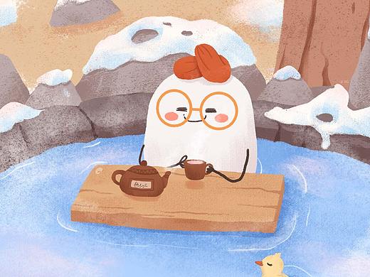 二十四节气——立冬 扁平插画（个人主页-ZNTYyMDc0NTY=） - 商业插画 - 站酷设计师竹坚果原创素材 - 站酷ZCOOL