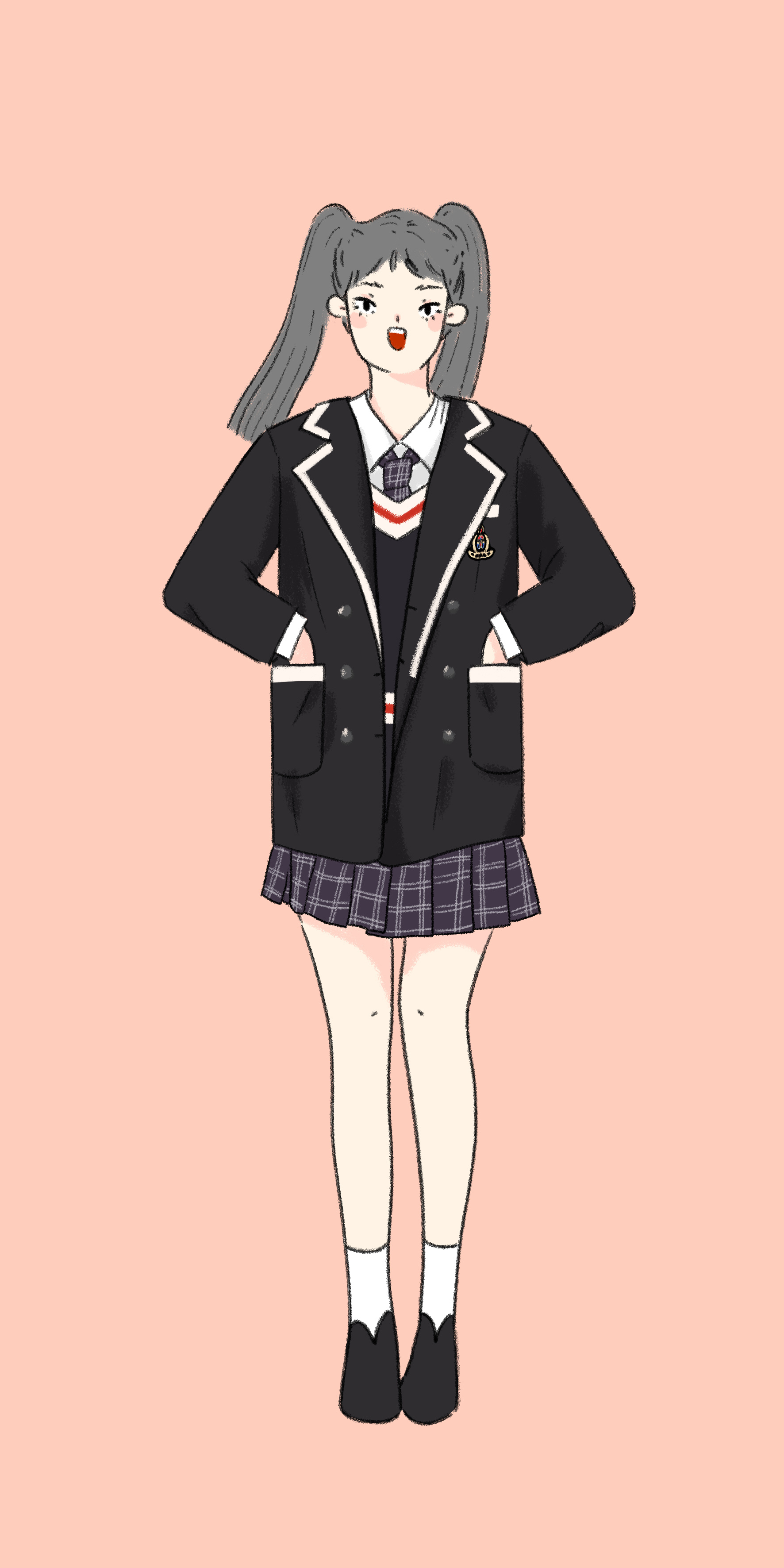 一组jk制服女孩|插画|商业插画|asud - 原创作品 - 站酷 (zcool)